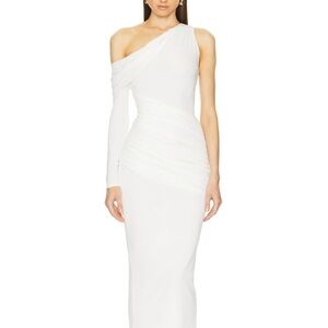 Mireille Maxi Elegant White One-Shoulder Dress